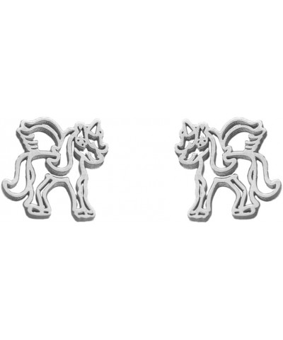 Hollow Unicorn Small Stud Earrings for Women Teen Girls Stainless Steel Horse Animal Angel Wings Cartilage Studs Earring Cute...