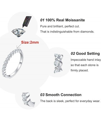 Moissanite Rings Womens Engagement Ring Wedding Band 0.36 Ct G H Color Sterling Silver Eternity Bridal Jewelry Gift Platinum ...