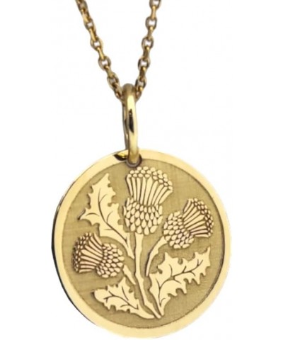 14K Solid Gold Thistle Pendant, Scottish Thistle Necklace 20 Inches Chain 0.75 inches / 19.1mm $84.73 Necklaces