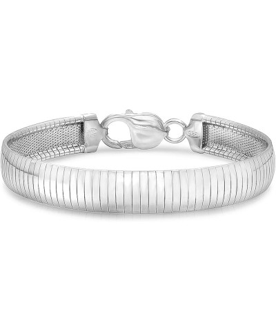 4mm-9mm Solid .925 Sterling Silver Flat Omega Chain Link Bracelet 7.0 Inches 9mm Bracelet $25.85 Bracelets