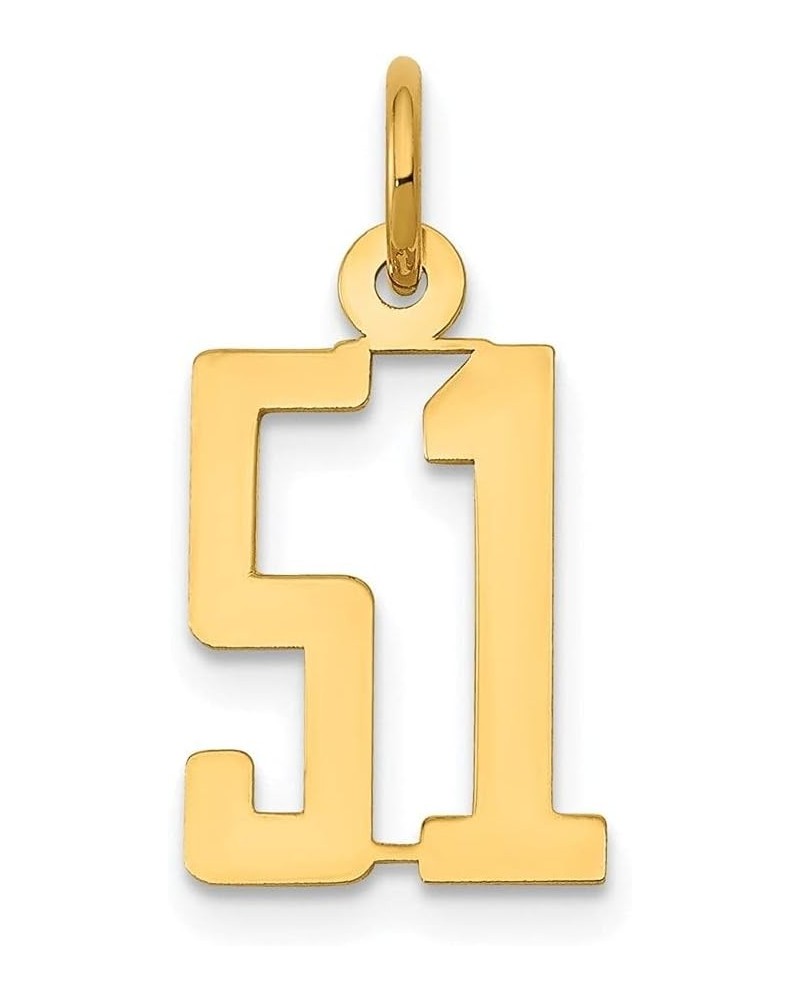 14k Yellow Gold Small Elongated Number Initial Charm Pendant Fine Jewelry For Women Number: 51 $64.75 Bracelets