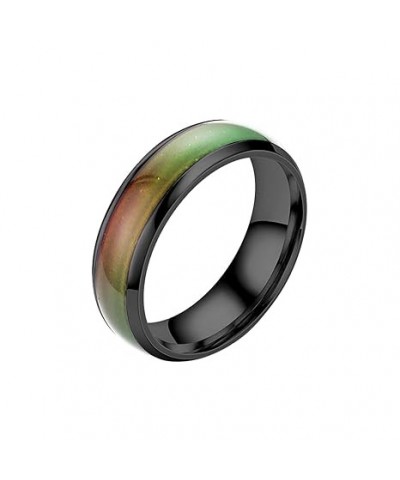 Stainless Steel Temperature Sensative Color Changing Wedding Band Mood Ring for Women Men Changing Ring Color Changing Titani...