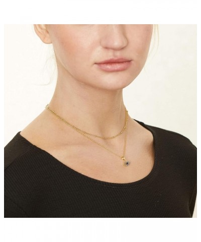 18K Gold Plated Dainty Layered Choker Necklace for Women Blue Evil Eye $16.10 Necklaces