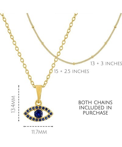 18K Gold Plated Dainty Layered Choker Necklace for Women Blue Evil Eye $16.10 Necklaces