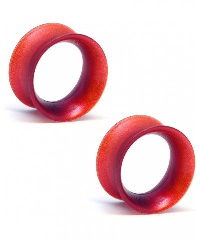 KAOS Brand: Pair of Opalescent Maroon Pearl Silicone Double Flared Skin Eyelets 4g $13.77 Body Jewelry