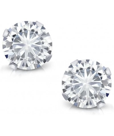 14K White Gold Stud Earrings Set Round 4 Prong Forever Classic Faint Color 0.46cttw 4mm Moissanite from Charles & Colvard $44...