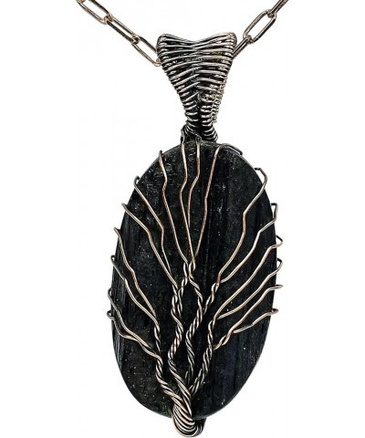 Tree Of Life Copper Wire Hand Wrapped Handmade Gemstone Pendant Necklace Black Tourmaline $18.89 Necklaces