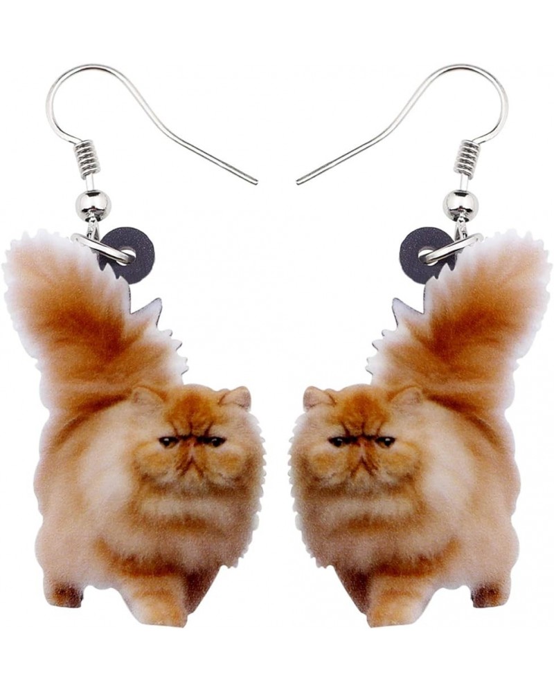 Acrylic Drop Dangle Sitting Cat Earrings Fashion Novelty Jewelry For Girl Women Charms Coffee $6.11 Earrings