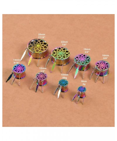 1 Pair Multicolor Ear Gauges Stainless Steel Ear Dangle Plugs Tunnels Personal Style Piercing Jewelry Ear Stretchers Earrings...