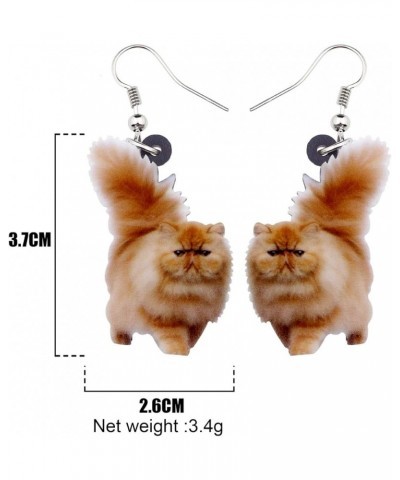 Acrylic Drop Dangle Sitting Cat Earrings Fashion Novelty Jewelry For Girl Women Charms Coffee $6.11 Earrings