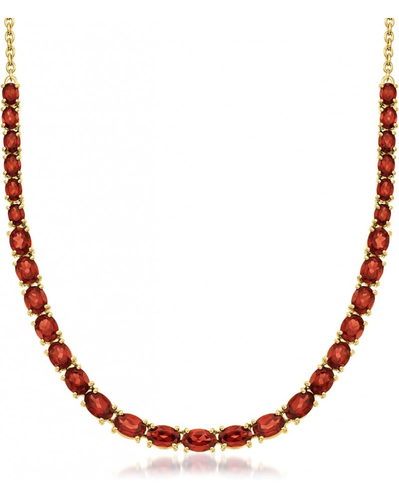 12.00 ct. t.w. Garnet Graduated Necklace in 18kt Gold Over Sterling. 18 inches $92.25 Necklaces