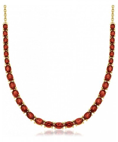 12.00 ct. t.w. Garnet Graduated Necklace in 18kt Gold Over Sterling. 18 inches $92.25 Necklaces