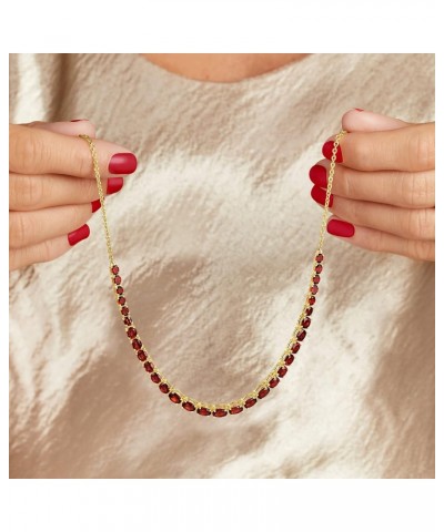 12.00 ct. t.w. Garnet Graduated Necklace in 18kt Gold Over Sterling. 18 inches $92.25 Necklaces