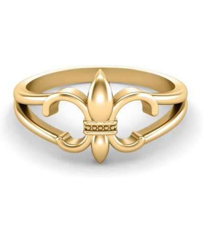 925 Sterling Silver Fleur De Lis Ring Saints Ring French lily Flower Ring Gold Vermeil $12.14 Rings