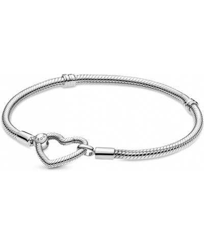 Moments Heart Closure Snake Bracelet, 925 Sterling Silver, Size: 23cm, 9.1 in - 599539C00-23 $32.38 Bracelets