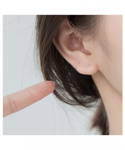 Sterling Silver Small Earrings for Women Girls Mini Earrings Piercing for Women Girls Tiny Stud Earrings Columnar $6.02 Earrings