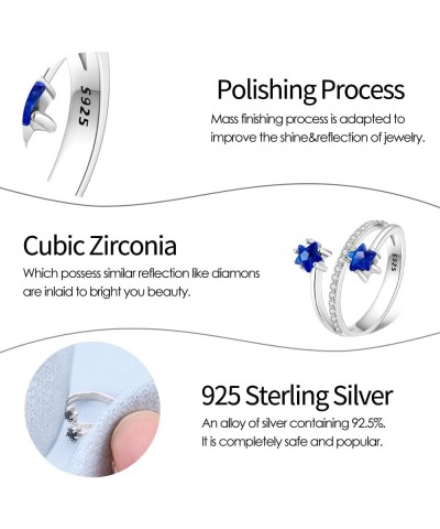 Silver Ring 925 Silver Rings for Women Colorful Cubic Zirconia Ring Wide Set Ring for Women Fashion Ring as Gift Ring Sterlin...