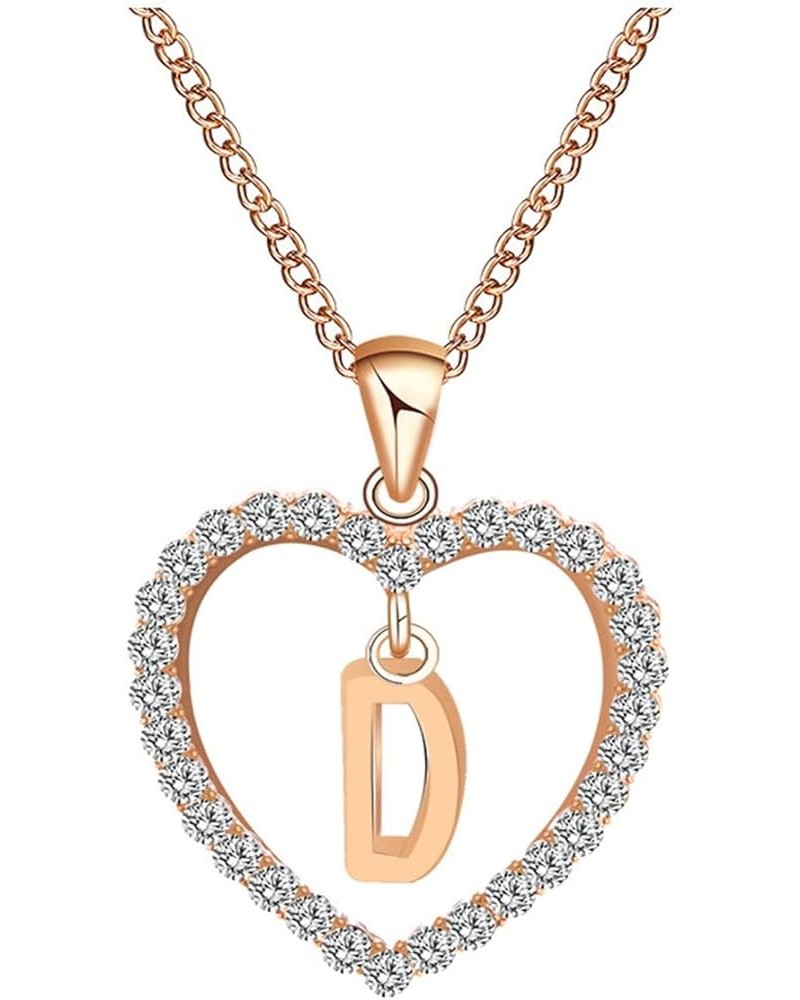 Heart Initial Necklace for Women Girls 14K Gold Plated Cubic Zirconia J M Heart Pendant Necklace Dainty Initial Charm Necklac...