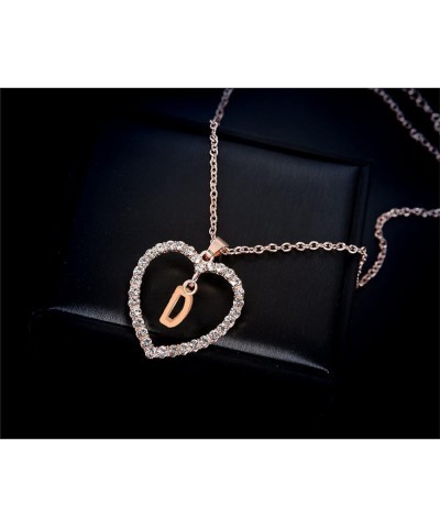 Heart Initial Necklace for Women Girls 14K Gold Plated Cubic Zirconia J M Heart Pendant Necklace Dainty Initial Charm Necklac...