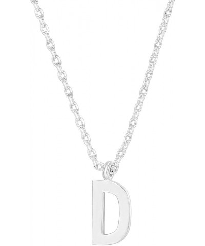 14K Gold Plated Initial Necklace | Letter Necklaces for Women White Gold D $10.59 Necklaces