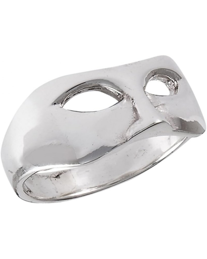 Opera Mask Bandit Phantom Eye Cutout Ring .925 Sterling Silver Band Sizes 7-10 $10.95 Rings