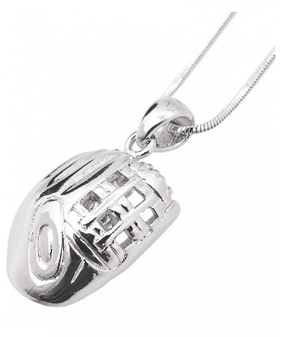 Silver Plated Hanging Softball with Baseball Glove Necklace $8.15 Necklaces