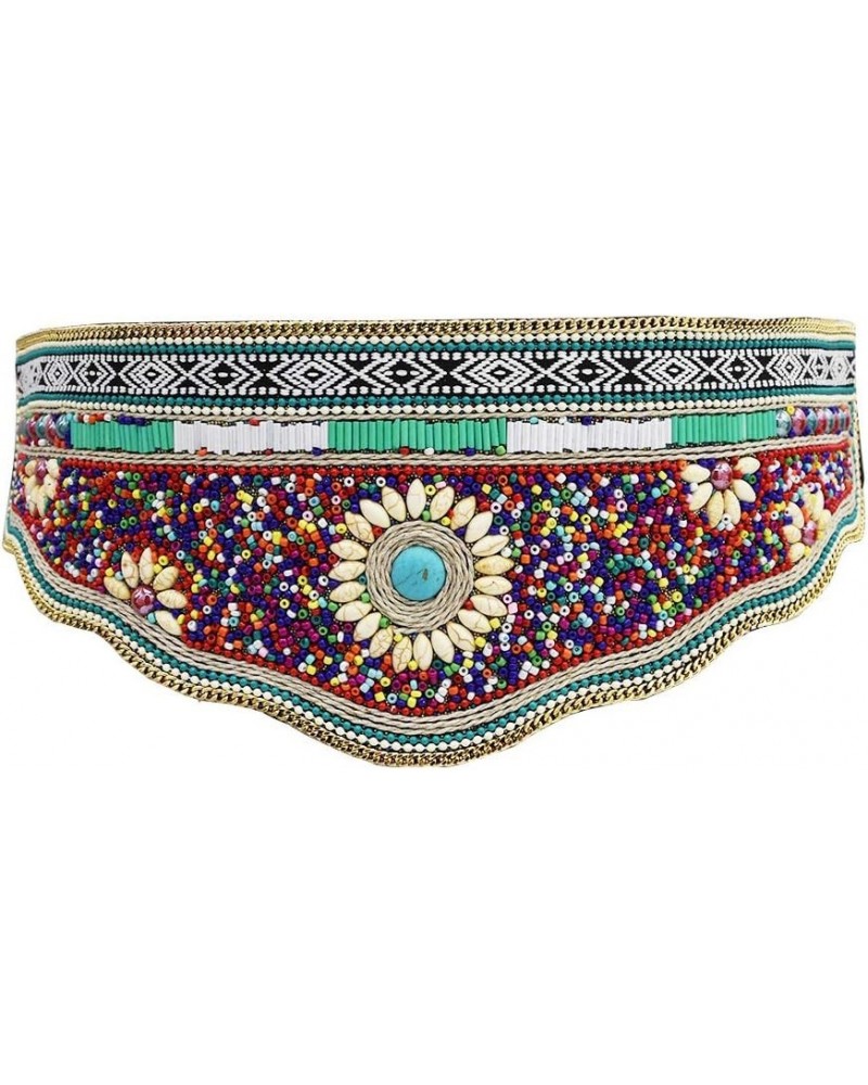 Bohemian Women Belt Ethnic Beaded Elastic Strech Adjustable Belt Waist Belly Chain Body Jewelry $13.48 Body Jewelry