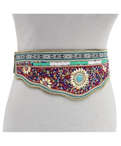 Bohemian Women Belt Ethnic Beaded Elastic Strech Adjustable Belt Waist Belly Chain Body Jewelry $13.48 Body Jewelry