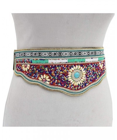 Bohemian Women Belt Ethnic Beaded Elastic Strech Adjustable Belt Waist Belly Chain Body Jewelry $13.48 Body Jewelry