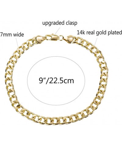 7mm Gold Cuban Link Anklet for Women Men, 14K Gold / 18K Gold/Silver Plated Curb Link Chain Ankle Bracelet for Women Men 14K-...