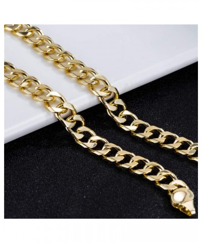 7mm Gold Cuban Link Anklet for Women Men, 14K Gold / 18K Gold/Silver Plated Curb Link Chain Ankle Bracelet for Women Men 14K-...