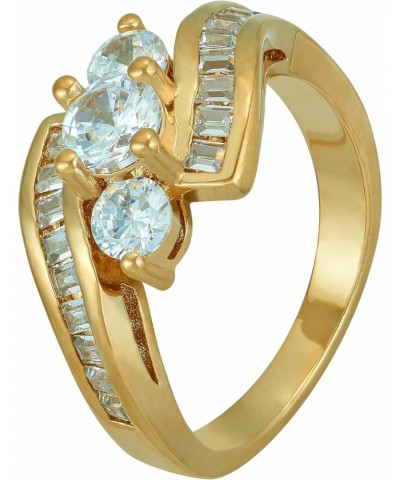 Cubic Zirconia Baguettes Ring for Women & Girls 24k Real Gold Plated $25.46 Rings