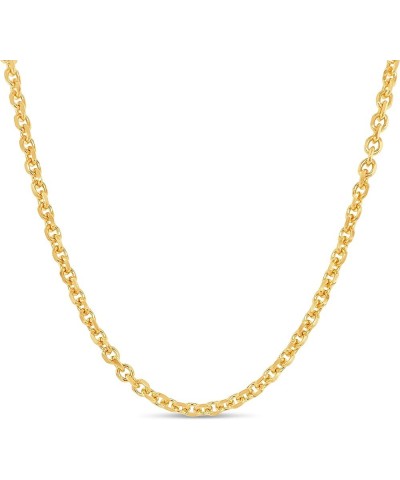 Solid 14K Yellow Gold Cable Anchor Chain Necklace for Pendants, Unisex Men's Women's 0.7mm $418.18 Necklaces