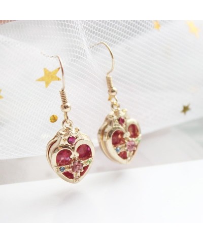 Lovely Guardian Star Jewelry Set - Anime Cosplay Necklace and Earrings for Women Girls - Hot Pink Crystal Jewelry Crown $7.07...