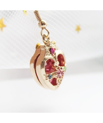 Lovely Guardian Star Jewelry Set - Anime Cosplay Necklace and Earrings for Women Girls - Hot Pink Crystal Jewelry Crown $7.07...