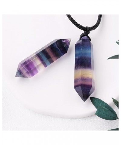 Natural Colorful Fluorite Necklace Raw Stone Irregular Energy Healing Pendant Purified Charging Balance Chakra Holiday Valent...