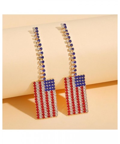 Unique Charm Shine Patriotic Red White Blue American USA Flag Earrings Diamond Crystal Flip Flop Sandal Dangle Drop Earring f...