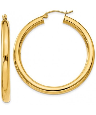 Large 14K Gold Thick Tube Hoop Earrings w/Click-Down Clasp, (4mm Tube) 40mm $169.73 Earrings