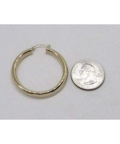 Large 14K Gold Thick Tube Hoop Earrings w/Click-Down Clasp, (4mm Tube) 40mm $169.73 Earrings