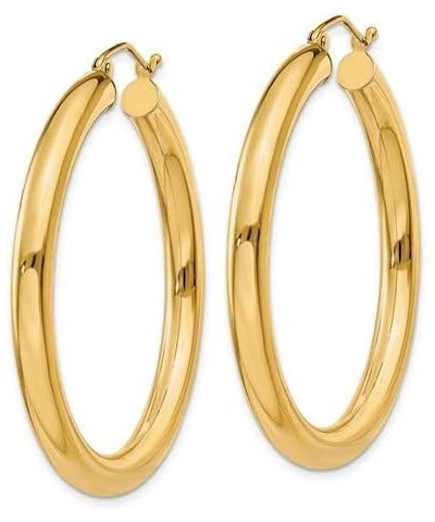 Large 14K Gold Thick Tube Hoop Earrings w/Click-Down Clasp, (4mm Tube) 40mm $169.73 Earrings