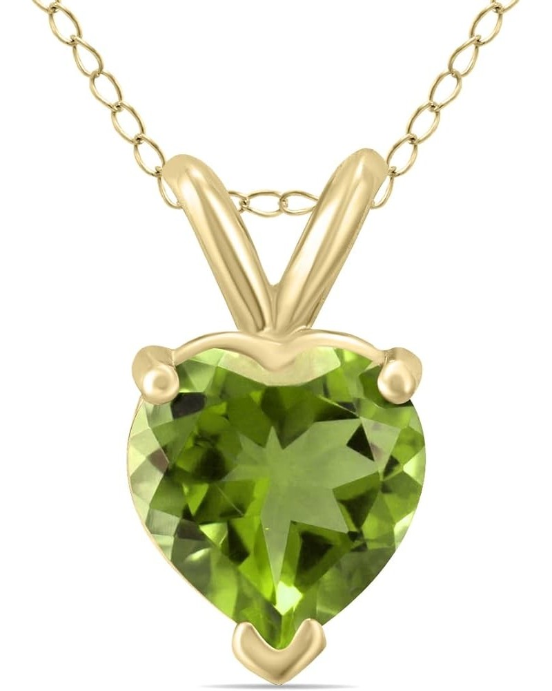 5MM Heart Shape Natural Gemstone Pendant in 14K White Gold and 14K Yellow Gold (Available in Amethyst, Garnet, Peridot, and M...