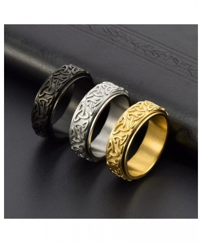 Cool Celtic Knot Spinner Anxiety Ring for Men Women Stainless Steel Vintage Fidget Ring Basic Wedding Engagement Band Rings B...