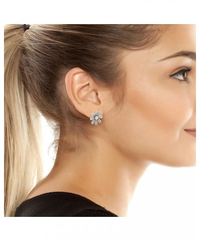 Womens Floral Earrings Crystal/Two-Tone One Size $18.48 Earrings