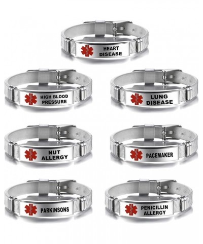 Emergency Medical Bracelets Lasers Engraved Adjustable Wristband Medical Alert IDs Bracelet Jewelry for Men Women Blood Thinn...