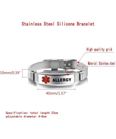 Emergency Medical Bracelets Lasers Engraved Adjustable Wristband Medical Alert IDs Bracelet Jewelry for Men Women Blood Thinn...