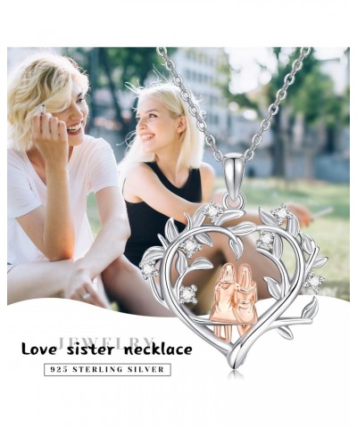 Sister Necklaces 925 Sterling Silver Tree of Life Pendant Necklace Little Sister Jewelry Gifts for Women Girls Birthday $16.5...