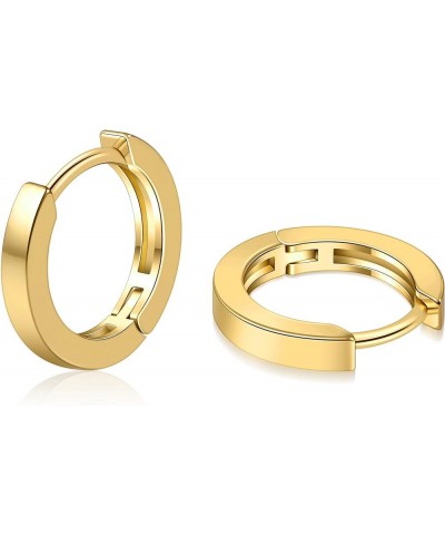 Small Gold Hoop Earrings for Women 14K Gold Plated Huggie Hoop Earrings A Yellow Gold 10mm $10.43 Earrings