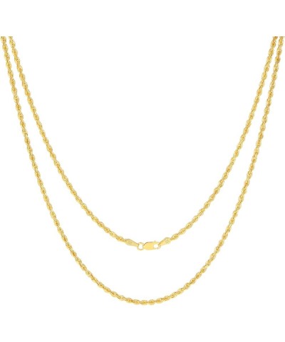 10k Yellow Gold 2.5mm Rope Chain Diamond Cut Necklace, Mens Womens Jewelry 16" 18" 20" 22" 24" 26" 28" 30 30 $76.39 Necklaces