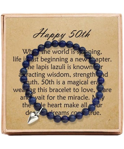 50th Birthday Gifts for Women Turning 50 – Bead Bracelet with Message Card & Gift Box - Fiftieth $13.19 Bracelets