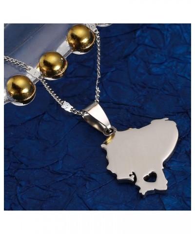 Stainless Steel Ecuador Map Pendant Necklaces Maps Jewelry Ecuadorian silver $7.56 Necklaces